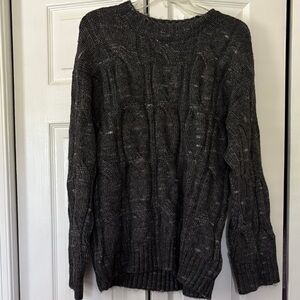 American Eagle Gray Cable Knit Sweater